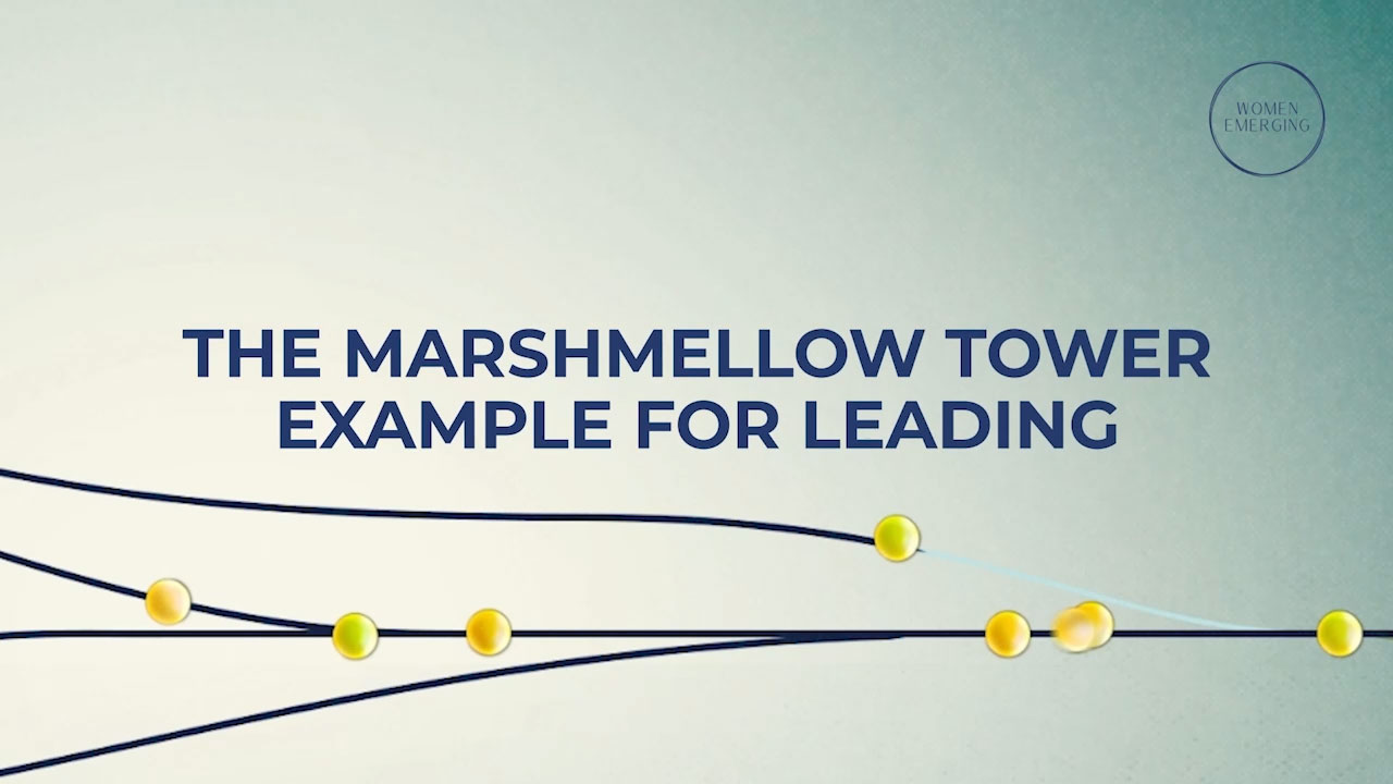 The marshmellow tower example for leading